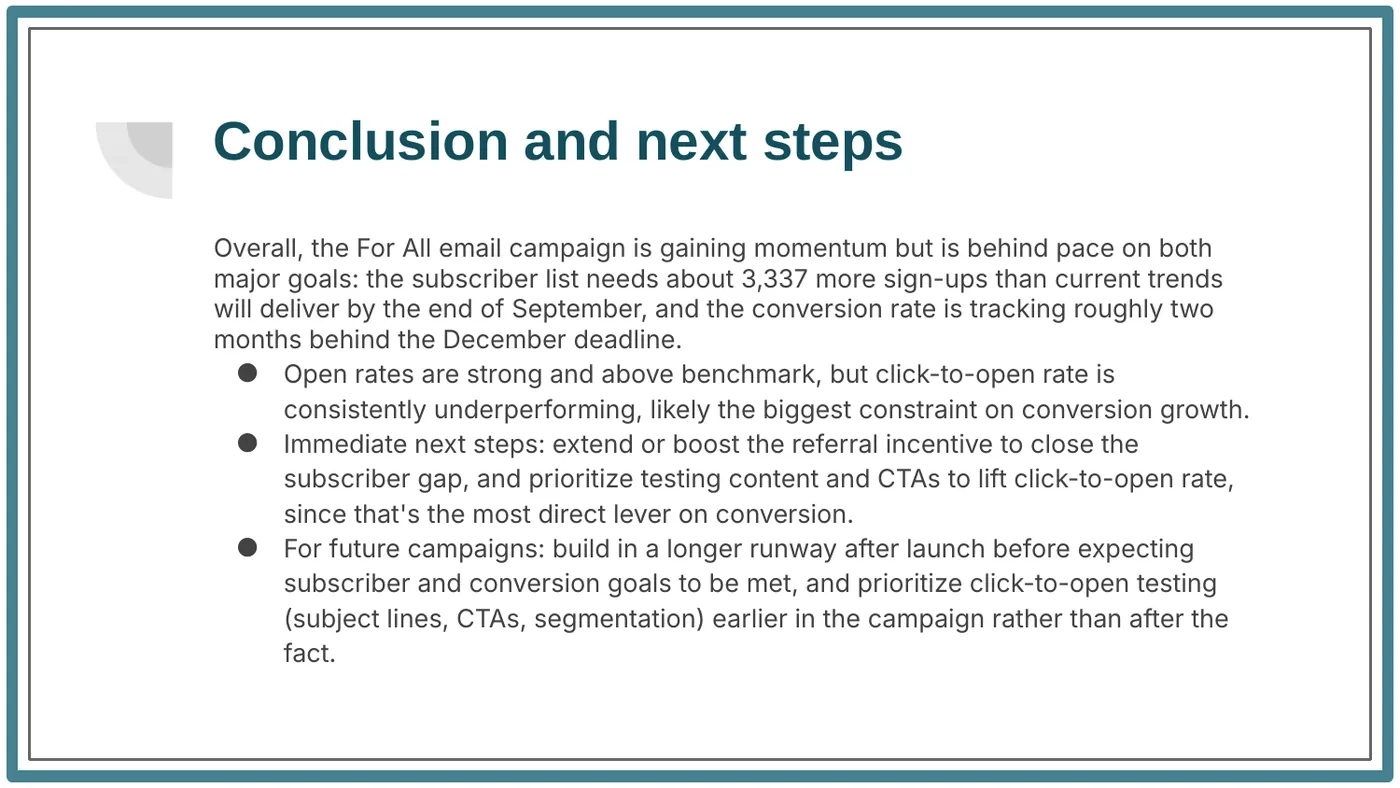 August email marketing report, Slide 7