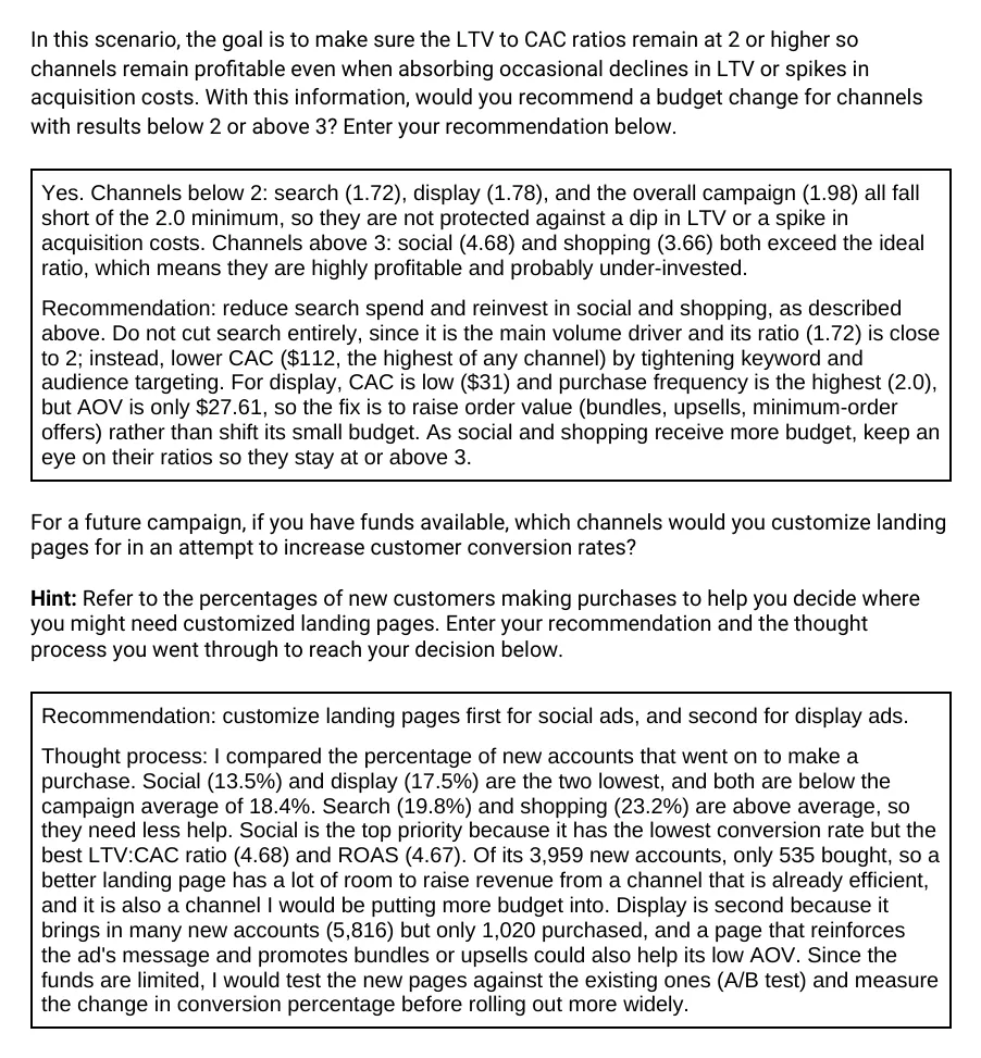 ROI calculations for a campaign debrief, Page 3 of 3